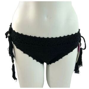 Raisins Black Crochet Mai Tai Bikini Bottom XL